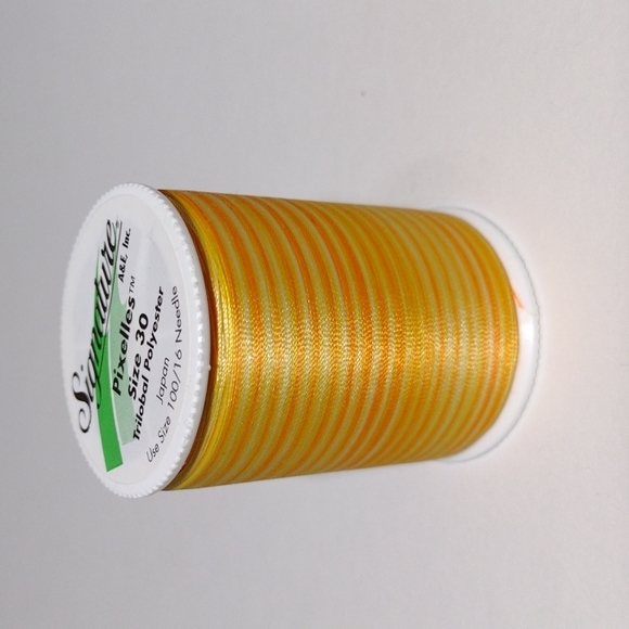 2/$20 Signature Pixelles Variegated Thread 500 YDS M32 Yellow Ombre Rare - Picture 1 of 5